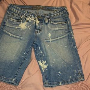 Denim bleached shorts
